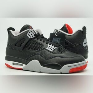 AIR JORDAN 4 RETRO BLACK/FIRE RED-CEMENT GREY